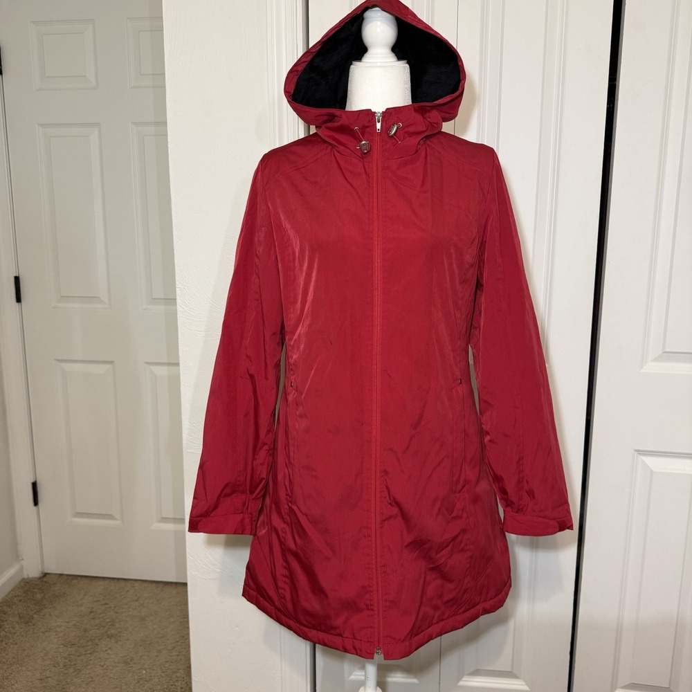 Kc Collections Women's half fleece lined hooded coat jacket size L